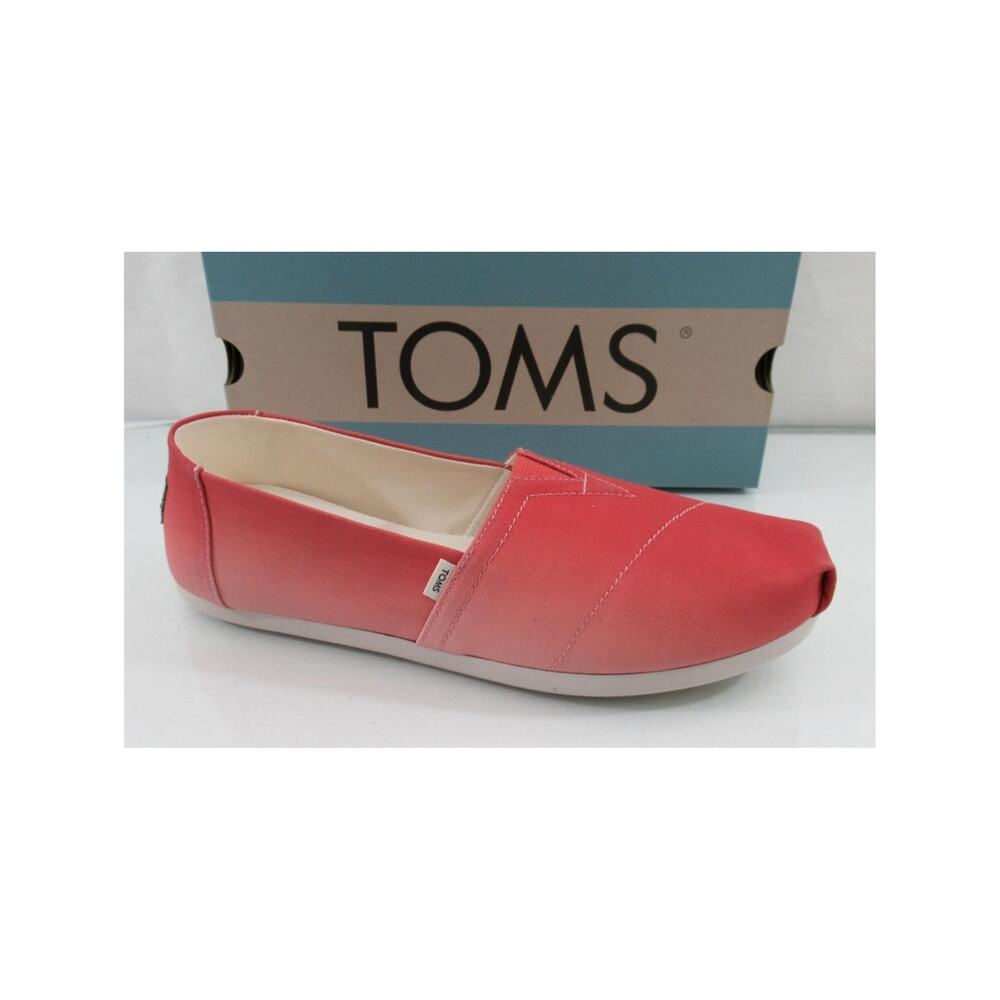 Toms Alpargata Slip On Espadrille Flat Shoes Comfort Canvas Pink multi Size 9